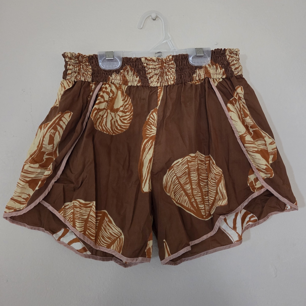 Johanna Ortiz Brown and Cream Shell Print Coverup